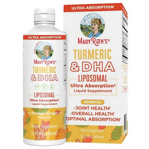 MaryRuth's, Orange Ginger Turmeric And DHA Liposomal, 15.22 Oz MaryRuth's