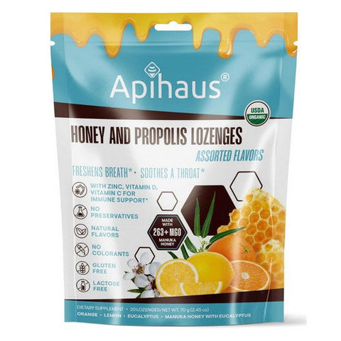 Apihaus, Honey & Propolis Assorted, 20 Lozenges Apihaus