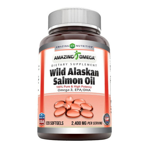 Amazing Nutrition, Amazing Omega Wild Alaskan Salmon Oil, 120 Softgels Amazing Nutrition