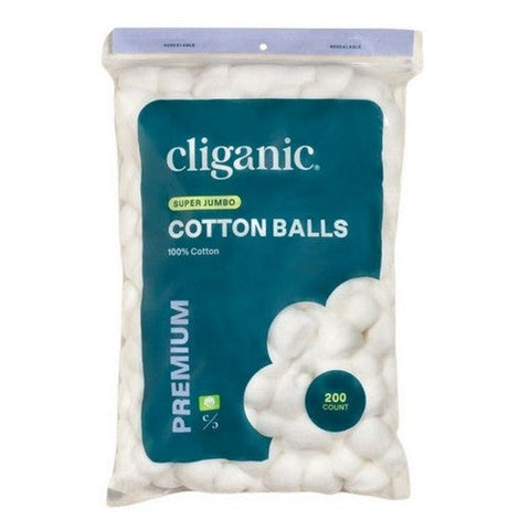 Cliganic, Super Jumbo Cotton Balls, 200 Count Cliganic