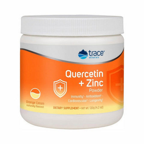 Trace Minerals, Quercetin + Zinc Powder Orange Cream Flavor, 500 mg, 120 Grams Trace Minerals