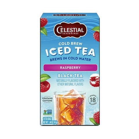 Celestial Seasonings, Cold Brew Iced Tea Black Tea Raspberry, 18 Bags Celestial Seasonings