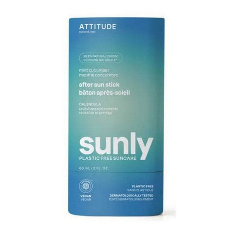 Attitude, After Sun Stick SPF 30 Sunly Plastic Free Mint And Cucumber, 2 Oz Attitude