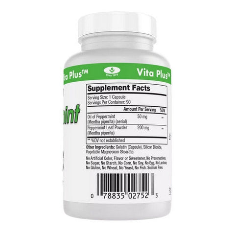 Vita plus, Peppermint Oil Enteric Coated, 90 Capsules Vita plus