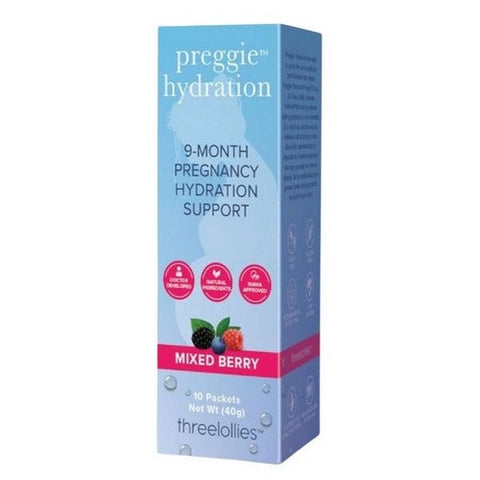 Three Lollies, Preggie Hydration Support Mixed Berry, 10 Count Three Lollies