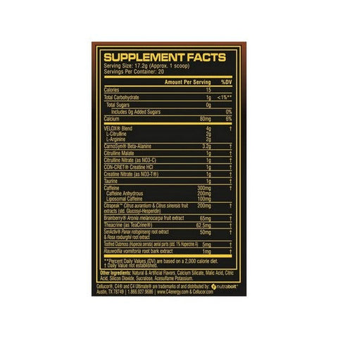 Cellucor, C4 Ultimate WWE Nectarine Guava Knockout, 20 Servings Cellucor