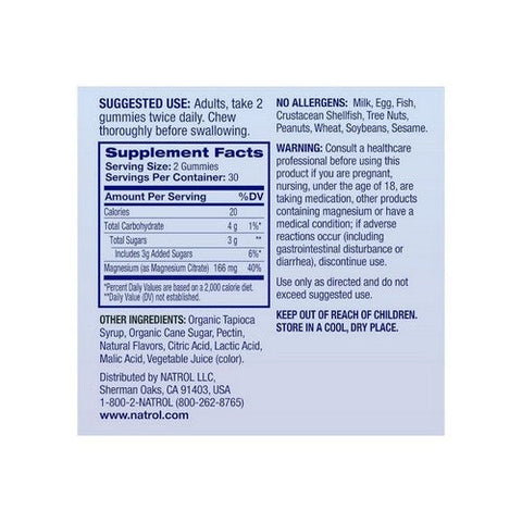 Natrol, Mood And Stress Magnesium Citrate High Absorption Raspberry, 60 Gummies Natrol
