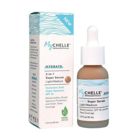 MyChelle Dermaceuticals, 3 In 1 Super Serum Light And Medium Tint, 1 Oz MyChelle Dermaceuticals