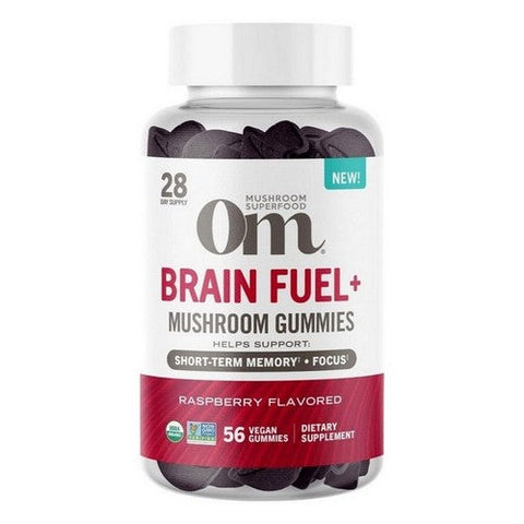 Om Mushrooms, Om Brain Fuel Mush Gummies Raspberry, 56 Count Om Mushrooms