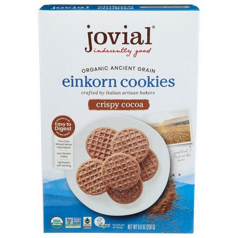 Jovial, Organic Crispy Cocoa Einkorn Cookies, 8.8 Oz (Case Of 12) Jovial