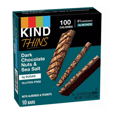 Thins Dark Chocolate Nuts And Sea Salt Peanut 7.4 Oz (Case Of 6) by Kind