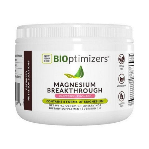 Bioptimizers, Magnesium Supplement Raspberry Lemonade Drink Mix, 4.7 Oz Bioptimizers