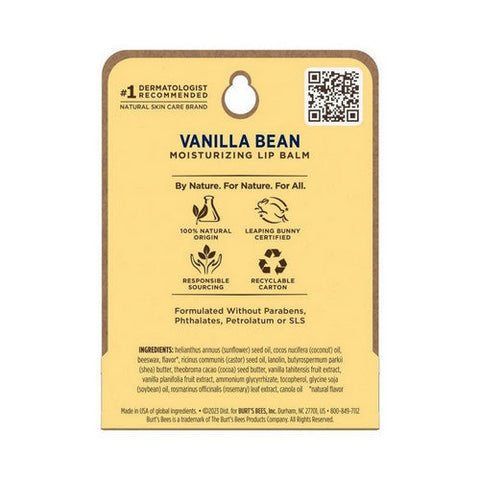 Burts Bees, Vanilla Bean Moisturizing Lip Balm, 0.15 Oz Burts Bees
