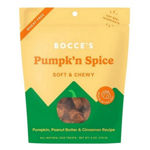 Bocce's Bakery, Pumpkin Spice Latte Soft And Chewy Treats, 6 Oz Bocce's Bakery