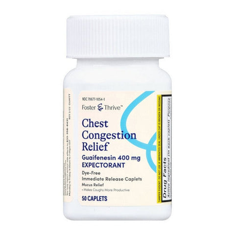 Foster And Thrive, Chest Congestion Relief Guaifenesin, 400 Mg, 50 caps Foster And Thrive