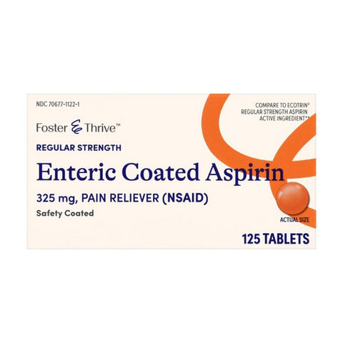Regular Strength Enteric Coated Aspirin 125 Tabs by Foster And Thrive