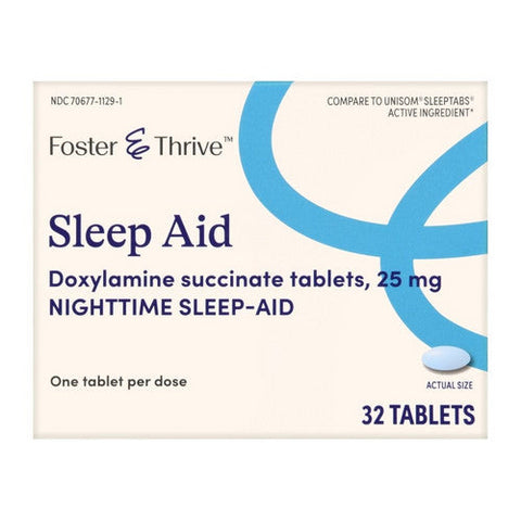 Foster And Thrive, Sleep Aid Doxylamine Succinate, 25 Mg, 32 Tabs Foster And Thrive