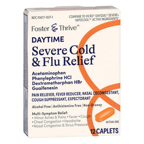 Foster And Thrive, Daytime Severe Cold And Flu Relief, 12 Caps Foster And Thrive