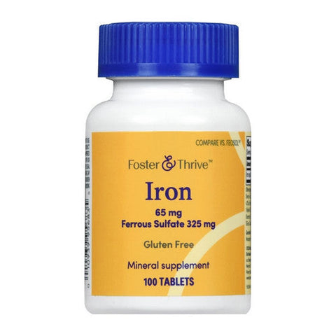 Foster And Thrive, Iron Ferrous Sulfate, 65 Mg, 100 Tabs Foster And Thrive
