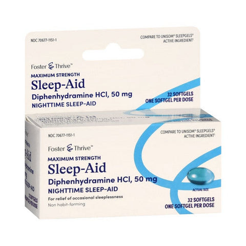 Foster And Thrive, Maximum Strength Sleep-Aid, 50 Mg, 32 Softgels Foster And Thrive