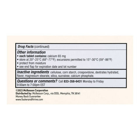 Foster And Thrive, Regular Strength Gas Relief Simethicone Chewable Mint, 100 Tablets Foster And Thrive