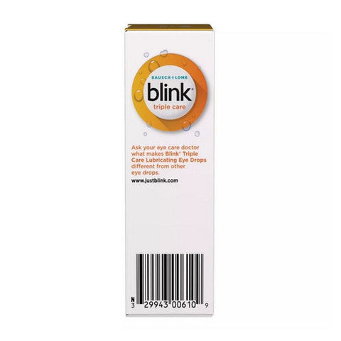 Bausch + Lomb, Blink Triple Care Lubricating Eye Drops Moderate Severe Dry Eye, 10 Ml Bausch + Lomb