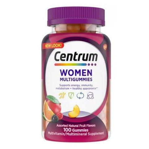 Centrum, Women Multigummies Assorted Natural Fruit Flavors, 100 Count Centrum
