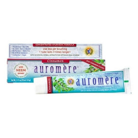Auromere, Ayurvedic Herbal Toothpaste Cinnamon, 3.57 Oz Auromere