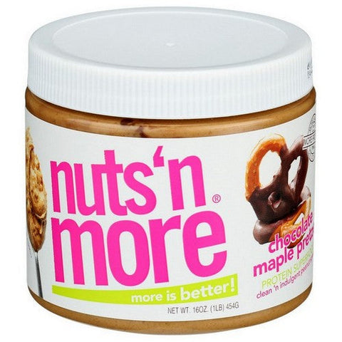 Nuts N More, High Protein Peanut Spread Chocolate Maple Pretzel, 16 Oz (Case Of 6) Nuts N More