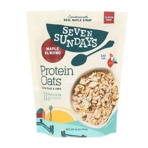 Seven Sundays, Protein Oats Maple Almond, 16 Oz (Case Of 6) Seven Sundays