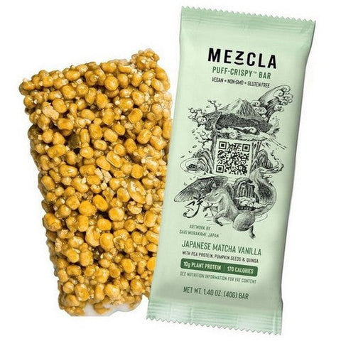 Mezcla, Japanese Matcha Vanilla Protein Bar, 1.4 Oz (Case Of 12) Mezcla