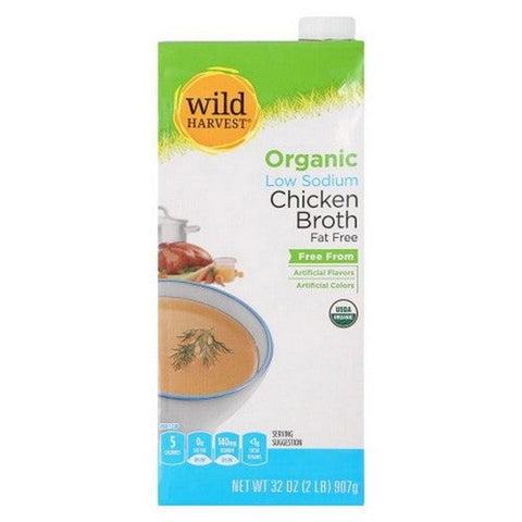 Wild Harvest, Organic Low Sodium Chicken Broth, 32 Oz (Case Of 12) Wild Harvest