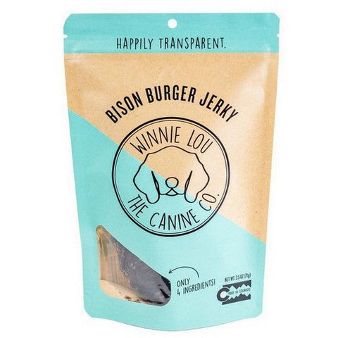Winnie Lou, Bison Burger Jerky Dog Treats Bag, 2.5 Oz (Case Of 6) Winnie Lou
