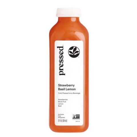 Pressed Juicery, Strawberry Basil Lemon, 12 Oz (Case Of 6) Pressed Juicery