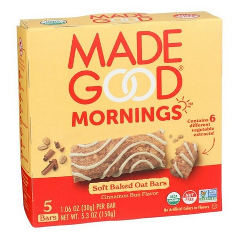Madegood, Organic Soft Baked Oat Bars Cinnamon Bun, 5.3 Oz (Case Of 6) Madegood