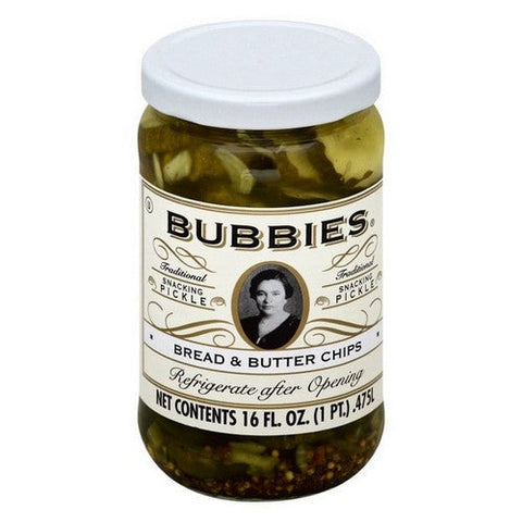 Bubbies, Bread And Butter Chips Snacking Pickle, 16 Oz (Case Of 6) Bubbies
