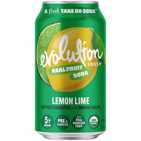 Evolution Fresh, Organic Lemon Lime Fruit Soda, 12 Oz (Case Of 6) Evolution Fresh