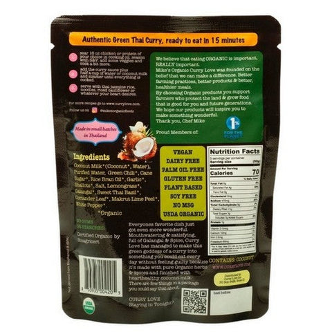 Mike's Organic Foods, Organic Simmer Sauce Green Thai Small Box, 8.8 Oz (Case Of 6) Mike's Organic Foods