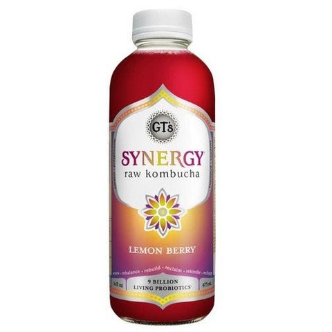 GT's, Synergy Lemon Berry Raw Kombucha, 16 Oz (Case Of 12) GT's