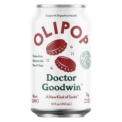 Olipop, Doctor Goodwin Sparkling Tonic Healthy Soda Prebiotic Soft Drink of Dietary Plant Fiber Rich, 12 Oz (Case Of 12) Olipop