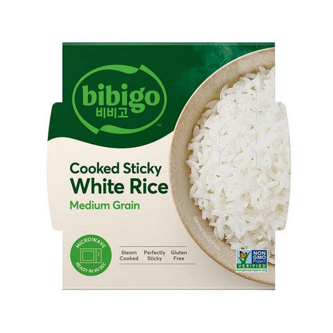 Bibigo, Rice White Sticky Cooked, 7.4 Oz (Case Of 6) Bibigo