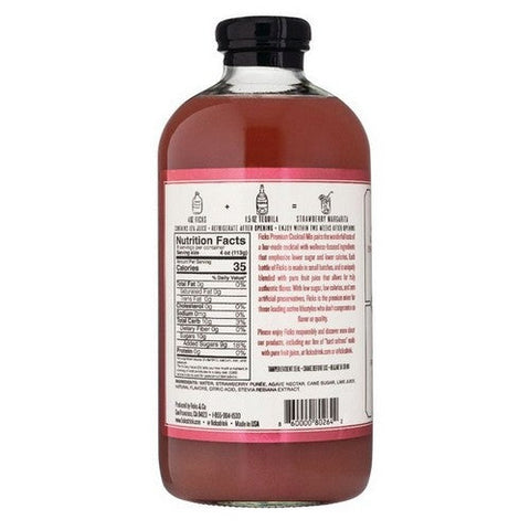 Ficks, Premium Cocktail Mix Strawberry Margarita, 32 Oz (Case Of 6) Ficks