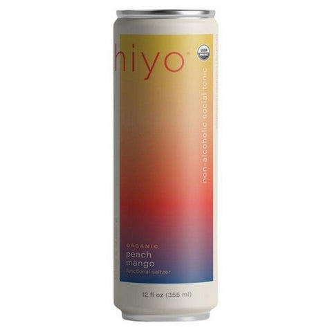 Hiyo, Organic Peach Mango Functional Seltzer, 12 Oz X 4 Count (Case Of 6) Hiyo