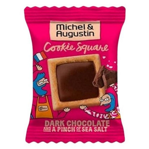 Michel Et Augustin, Dark Chocolate Cookies Squares With Sea Salt, 0.32 Oz (Case Of 180) Michel Et Augustin