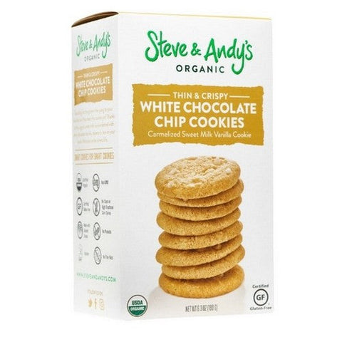 Steve And Andy's, Organic Vanilla White Chocolate Cookies, 6.3 Oz (Case Of 6) Steve And Andy's