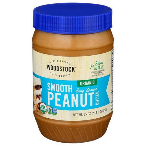 Woodstock, Easy Spread Smooth Peanut Butter Salted Organic, 35 Oz (Case Of 12) Woodstock
