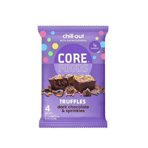 Core Foods, Dark Chocolate And Sprinkles Truffles, 2 Oz (Case Of 14) Core Foods