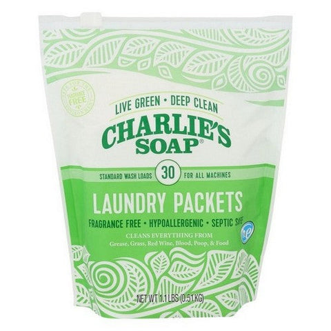 Charlies Soap, Laundry Powder Packets, 30 Count (Case Of 6) Charlies Soap
