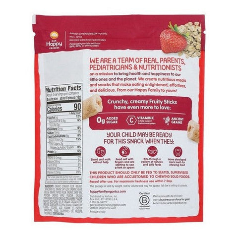Happy Tot, Organics Fruity Sticks Strawberry, 2.54 Oz (Case Of 6) Happy Tot