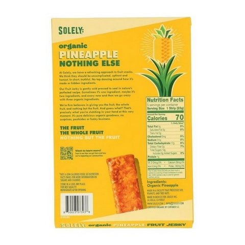 Solely, Pineapple Fruit Jerky, 4.1 Oz (Case Of 6) Solely